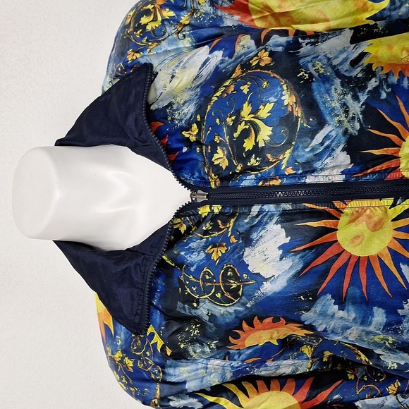 Head Vintage Blue 90's Sun Clouds Reversible Bomber Windbreaker Jacket Size L - Picture 2 of 15